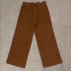 GAP Women's Ankle-Length Cropped Jeans in Rust Brown
